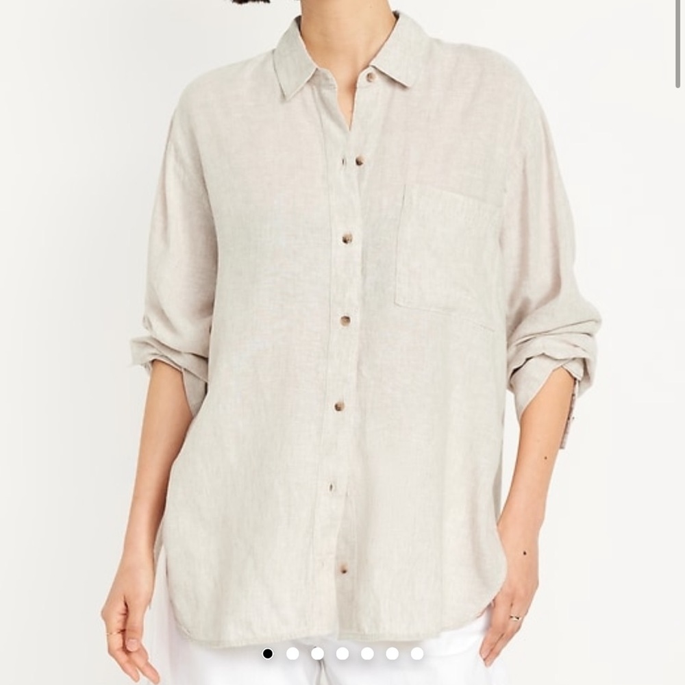 Old Navy Beige Button Down Shirt